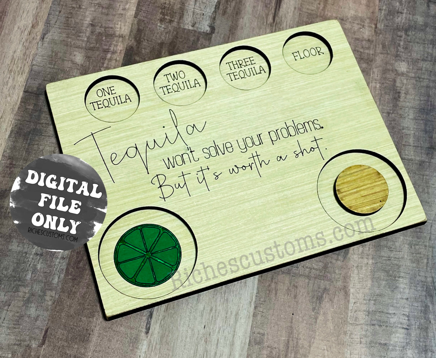 Tequila Serving Tray Laser File