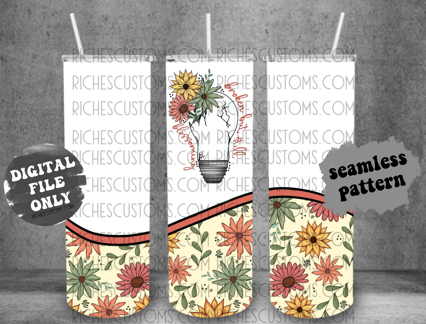 Broken But Blossoming Tumbler Wrap