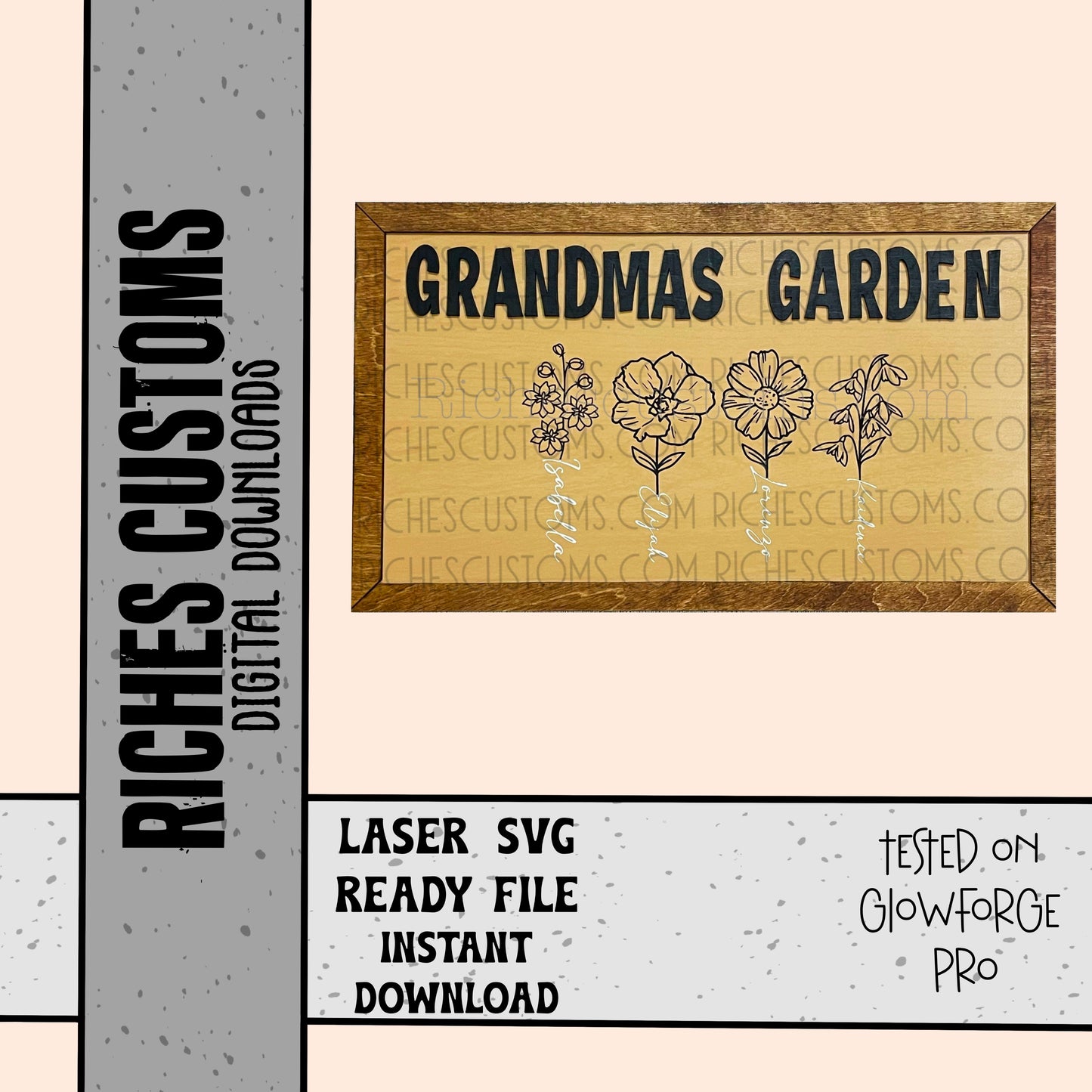 Birth Flower Garden Laser File